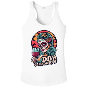 Diva De Los Muertos Skeleton Halloween Party Ladies PosiCharge Competitor Racerback Tank