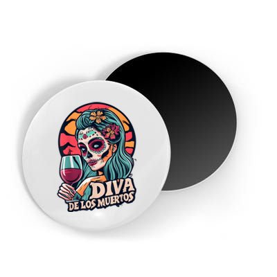 Diva De Los Muertos Skeleton Halloween Party Magnet