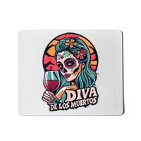 Diva De Los Muertos Skeleton Halloween Party Mousepad