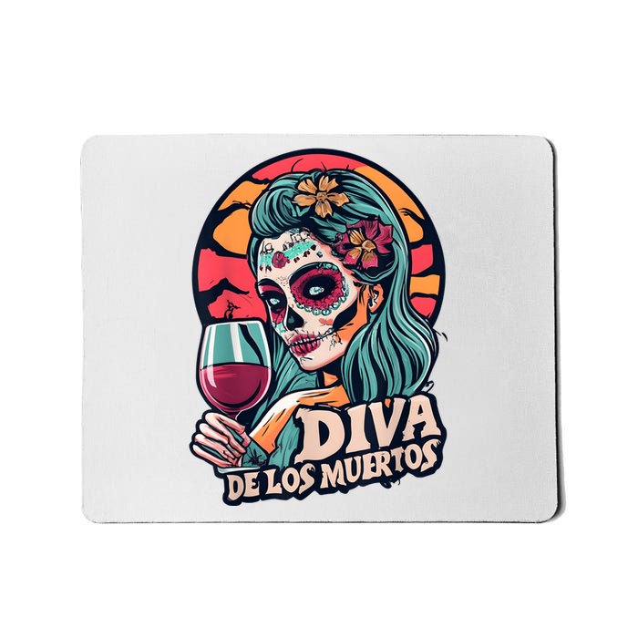 Diva De Los Muertos Skeleton Halloween Party Mousepad