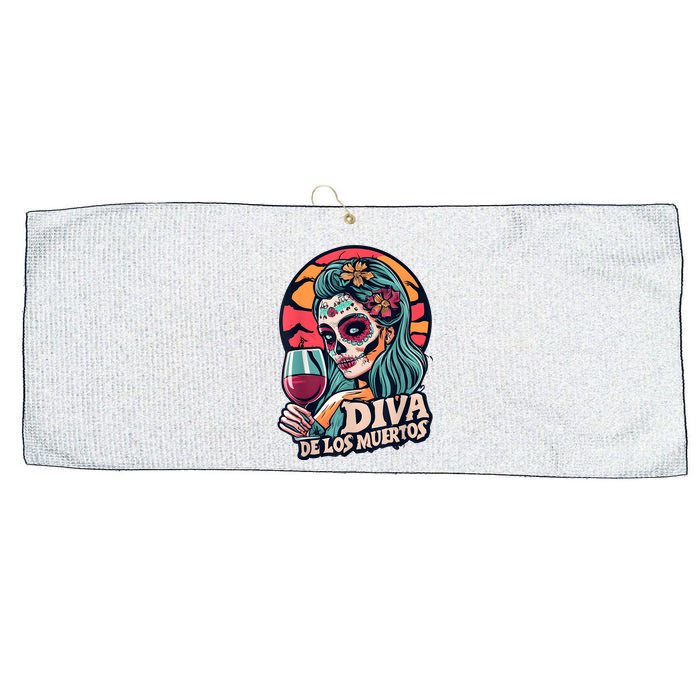 Diva De Los Muertos Skeleton Halloween Party Large Microfiber Waffle Golf Towel