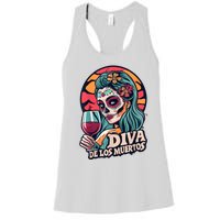 Diva De Los Muertos Skeleton Halloween Party Women's Racerback Tank