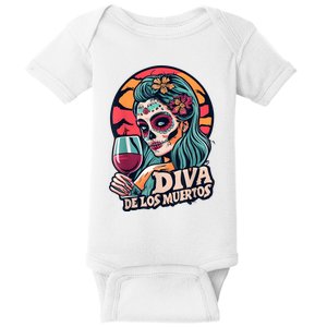 Diva De Los Muertos Skeleton Halloween Party Baby Bodysuit