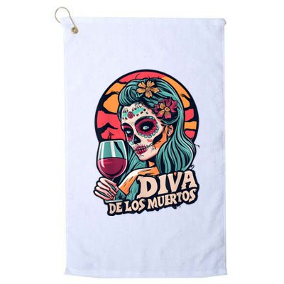 Diva De Los Muertos Skeleton Halloween Party Platinum Collection Golf Towel