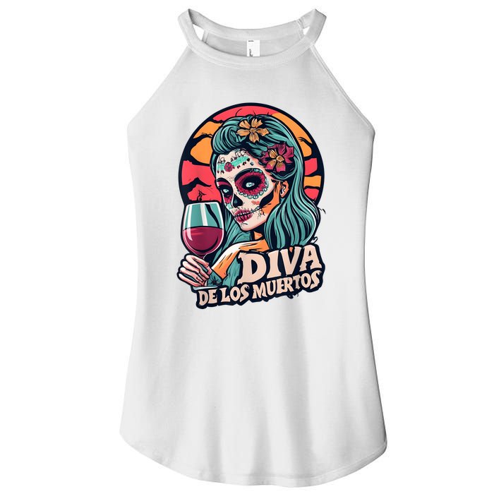 Diva De Los Muertos Skeleton Halloween Party Women's Perfect Tri Rocker Tank