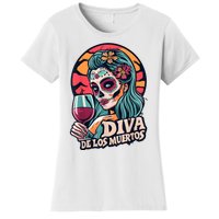 Diva De Los Muertos Skeleton Halloween Party Women's T-Shirt