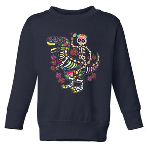 Dia De Los Muertos Skeleton Riding Dinosaur Toddler Sweatshirt