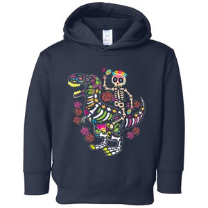 Dia De Los Muertos Skeleton Riding Dinosaur Toddler Hoodie