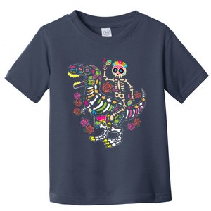 Dia De Los Muertos Skeleton Riding Dinosaur Toddler T-Shirt