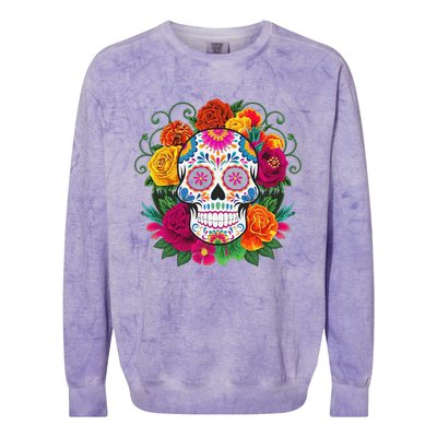 Dia De Los Muertos Costume Day Of The Dead Sugar Skull Colorblast Crewneck Sweatshirt