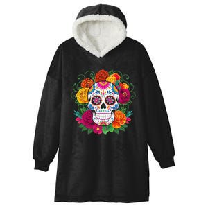 Dia De Los Muertos Costume Day Of The Dead Sugar Skull Hooded Wearable Blanket