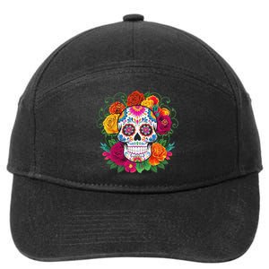 Dia De Los Muertos Costume Day Of The Dead Sugar Skull 7-Panel Snapback Hat