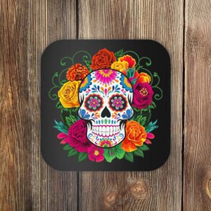 Dia De Los Muertos Costume Day Of The Dead Sugar Skull Coaster