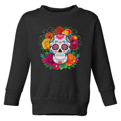 Dia De Los Muertos Costume Day Of The Dead Sugar Skull Toddler Sweatshirt