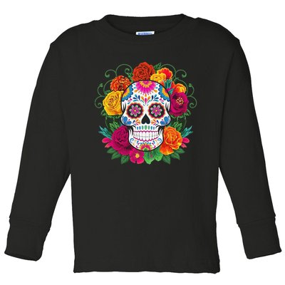 Dia De Los Muertos Costume Day Of The Dead Sugar Skull Toddler Long Sleeve Shirt