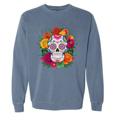 Dia De Los Muertos Costume Day Of The Dead Sugar Skull Garment-Dyed Sweatshirt