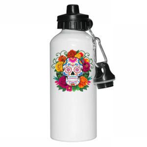 Dia De Los Muertos Costume Day Of The Dead Sugar Skull Aluminum Water Bottle