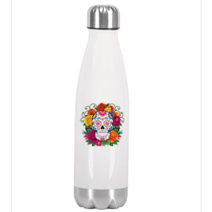 Dia De Los Muertos Costume Day Of The Dead Sugar Skull Stainless Steel Insulated Water Bottle