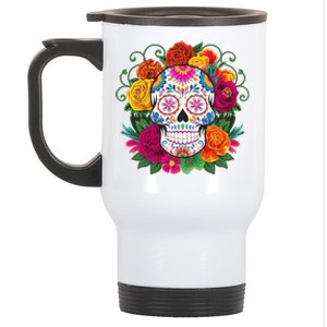 Dia De Los Muertos Costume Day Of The Dead Sugar Skull Stainless Steel Travel Mug