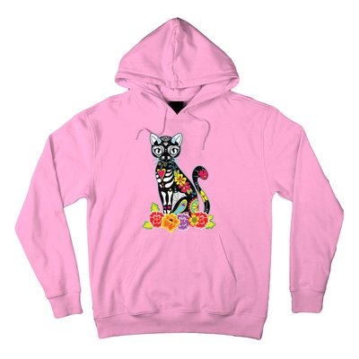 Dia De Los Muertos Cat Day Of The Dead Funny Halloween Hoodie