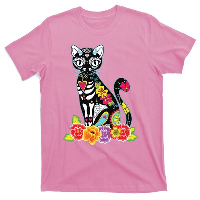 Dia De Los Muertos Cat Day Of The Dead Funny Halloween T-Shirt