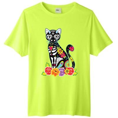 Dia De Los Muertos Cat Day Of The Dead Funny Halloween Tall Fusion ChromaSoft Performance T-Shirt