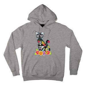 Dia De Los Muertos Cat Day Of The Dead Funny Halloween Tall Hoodie