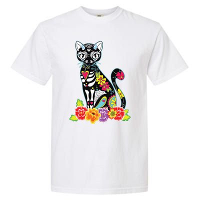 Dia De Los Muertos Cat Day Of The Dead Funny Halloween Garment-Dyed Heavyweight T-Shirt