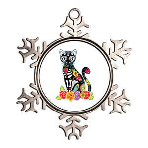 Dia De Los Muertos Cat Day Of The Dead Funny Halloween Metallic Star Ornament