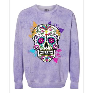 Dia De Los Muertos Sugar Skull Colorblast Crewneck Sweatshirt