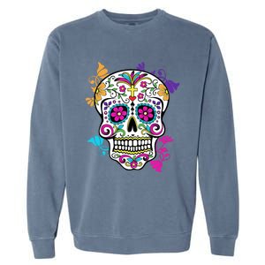 Dia De Los Muertos Sugar Skull Garment-Dyed Sweatshirt