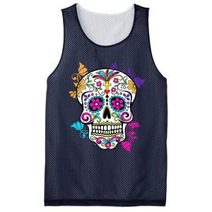 Dia De Los Muertos Sugar Skull Mesh Reversible Basketball Jersey Tank