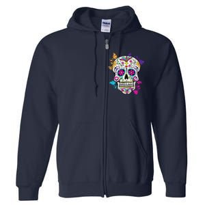 Dia De Los Muertos Sugar Skull Full Zip Hoodie