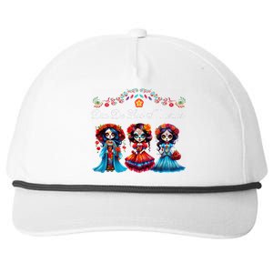 Dia De Los Muertos Three Catrinas Day Of The Dead Snapback Five-Panel Rope Hat