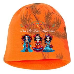 Dia De Los Muertos Three Catrinas Day Of The Dead Kati - Camo Knit Beanie