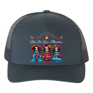 Dia De Los Muertos Three Catrinas Day Of The Dead Yupoong Adult 5-Panel Trucker Hat