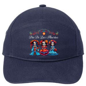 Dia De Los Muertos Three Catrinas Day Of The Dead 7-Panel Snapback Hat