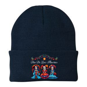 Dia De Los Muertos Three Catrinas Day Of The Dead Knit Cap Winter Beanie