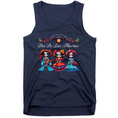 Dia De Los Muertos Three Catrinas Day Of The Dead Tank Top