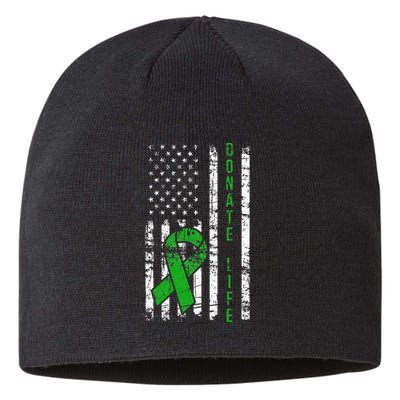 Distressed Donate Life USA Flag Organ Kidney Donor Ribbon Sustainable Beanie