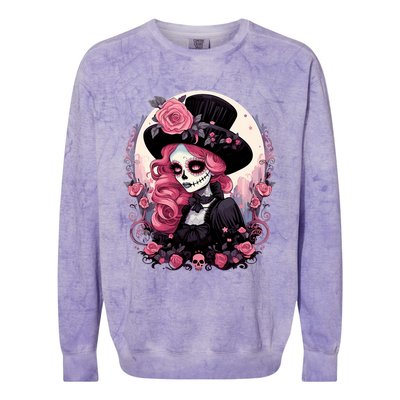 Dia De Los Muertos La Catrina Day Of The Dead Design Gift Colorblast Crewneck Sweatshirt