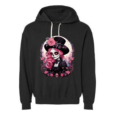 Dia De Los Muertos La Catrina Day Of The Dead Design Gift Garment-Dyed Fleece Hoodie