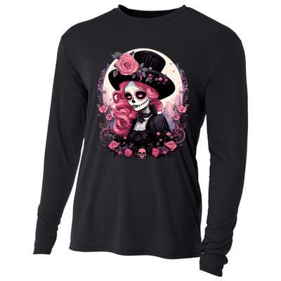 Dia De Los Muertos La Catrina Day Of The Dead Design Gift Cooling Performance Long Sleeve Crew