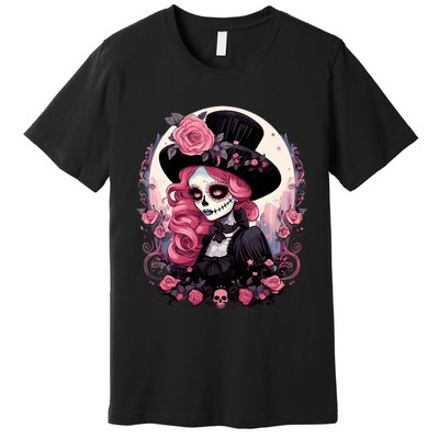 Dia De Los Muertos La Catrina Day Of The Dead Design Gift Premium T-Shirt