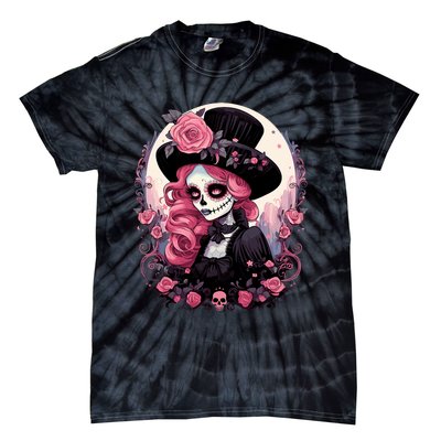 Dia De Los Muertos La Catrina Day Of The Dead Design Gift Tie-Dye T-Shirt