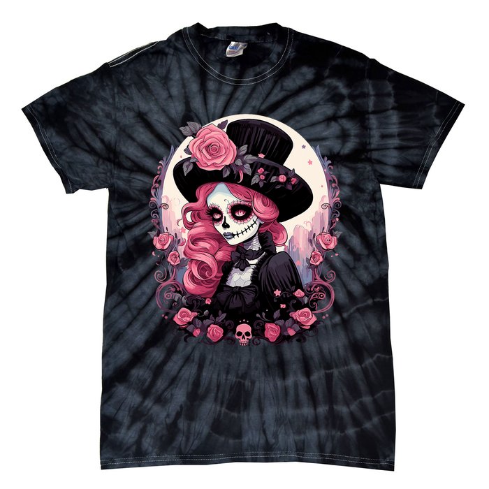 Dia De Los Muertos La Catrina Day Of The Dead Design Gift Tie-Dye T-Shirt