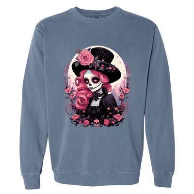 Dia De Los Muertos La Catrina Day Of The Dead Design Gift Garment-Dyed Sweatshirt