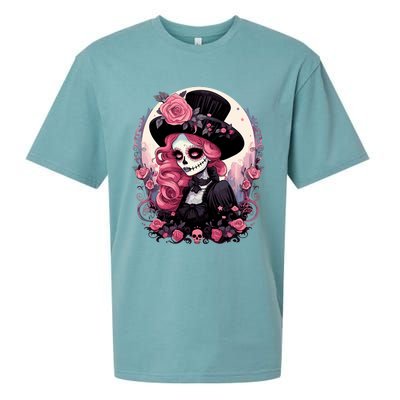 Dia De Los Muertos La Catrina Day Of The Dead Design Gift Sueded Cloud Jersey T-Shirt