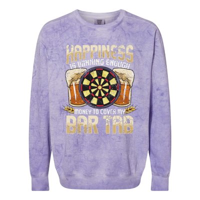 Darts Dart League Team Bar Tab Funny Humor Sayings Quotes Colorblast Crewneck Sweatshirt