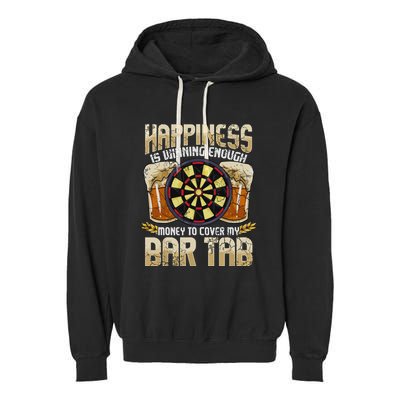 Darts Dart League Team Bar Tab Funny Humor Sayings Quotes Garment-Dyed Fleece Hoodie